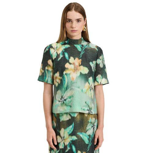 Veronika Maine Opalesque Floral Top